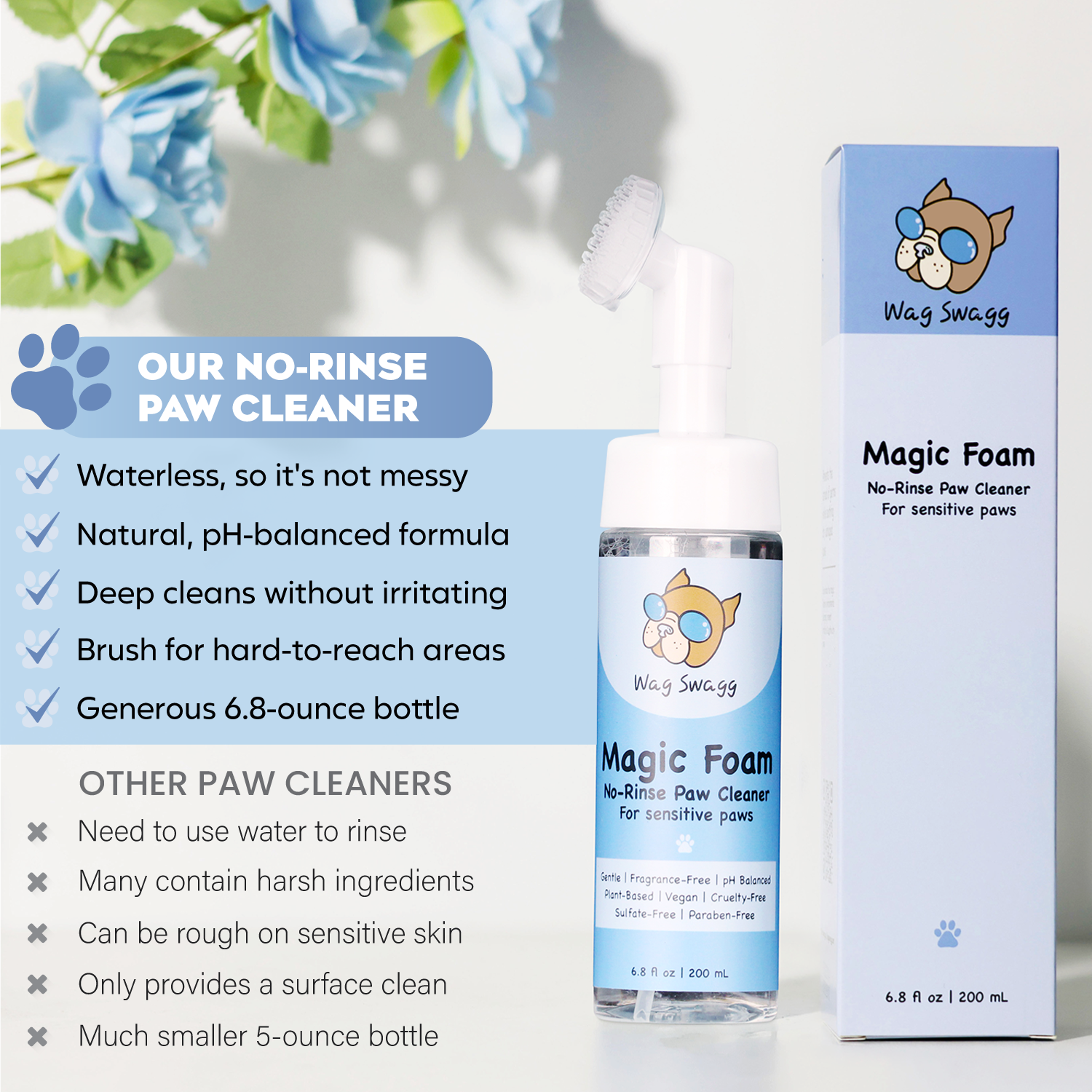 Magic Foam No-Rinse Dog Paw Cleanser