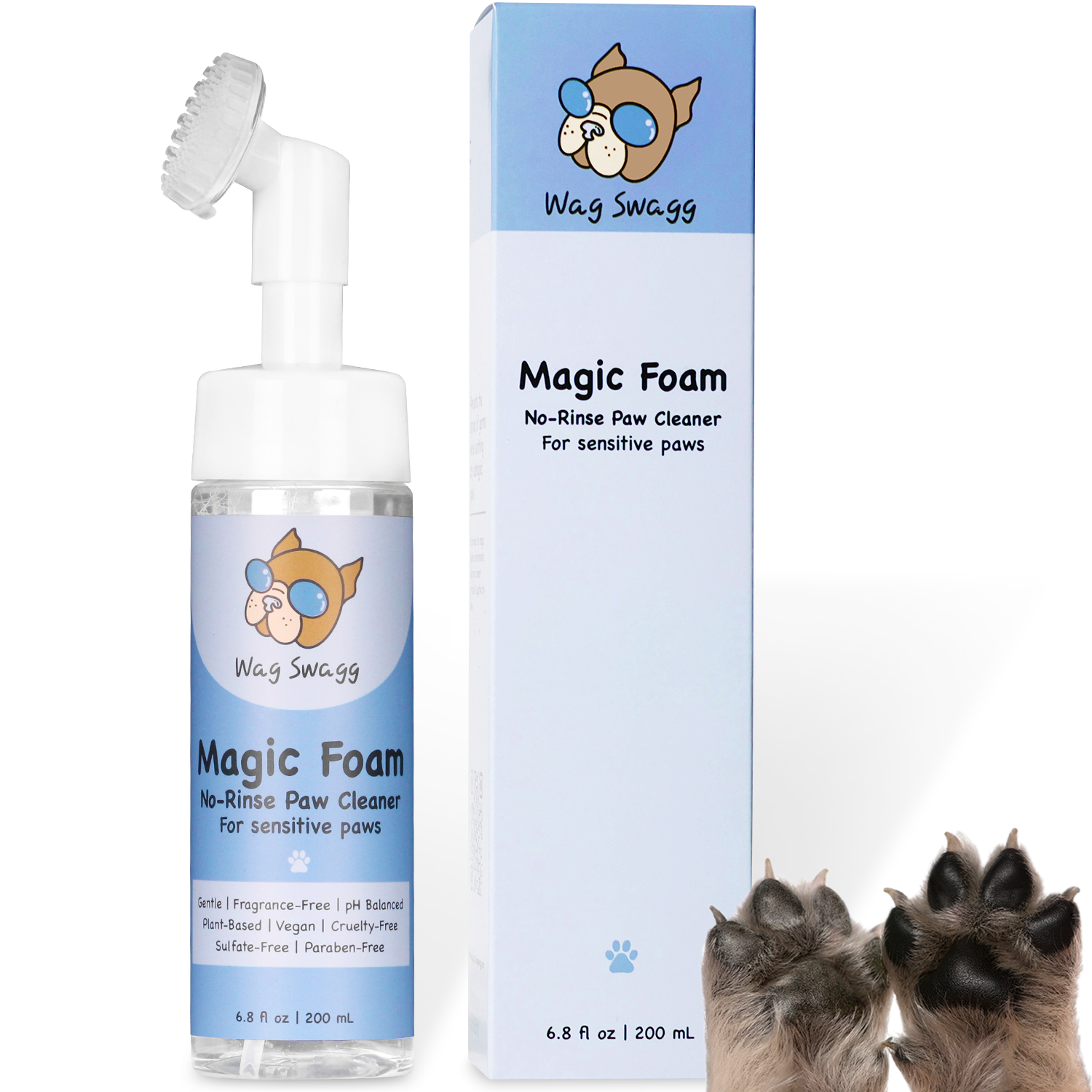 Limpiador de patas de perro sin enjuague Magic Foam